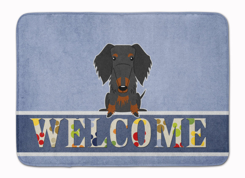 Wire Haired Dachshund Black Tan Welcome Machine Washable Memory Foam Mat BB5708RUG