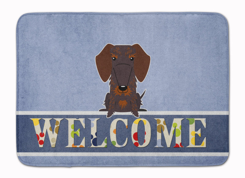 Wire Haired Dachshund Chocolate Welcome Machine Washable Memory Foam Mat BB5710RUG