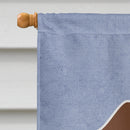 Dachshund Red Brown Welcome House Flag 28x40 Porch Sleeve Pole Decorative Outside Yard Banner Artwork Wall Hanging, Polyester