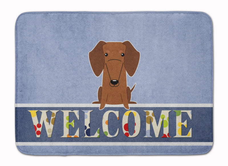 Dachshund Red Brown Welcome Machine Washable Memory Foam Mat BB5711RUG