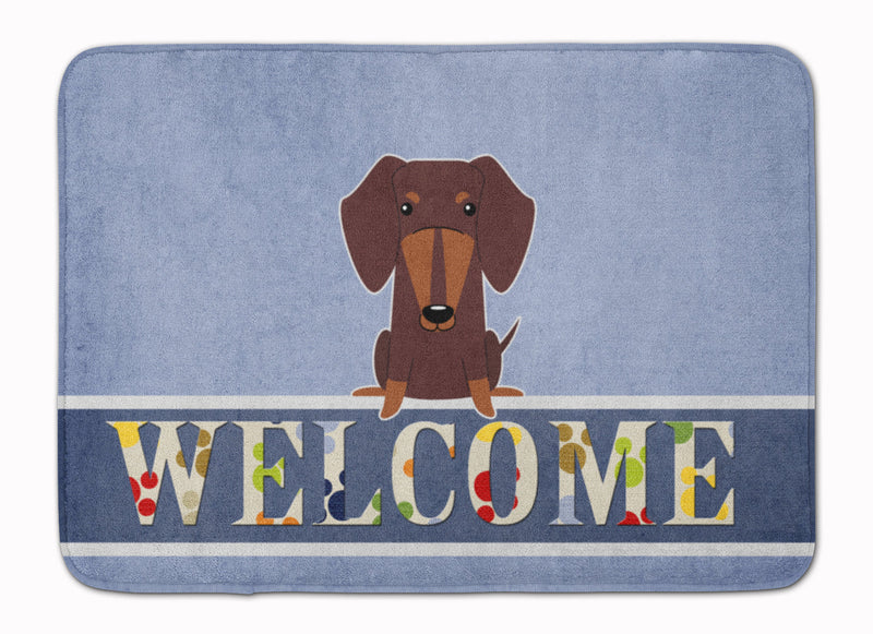 Dachshund Chocolate Welcome Machine Washable Memory Foam Mat BB5712RUG