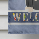 Bull Terrier Black White Welcome House Flag 28x40 Porch Sleeve Pole Decorative Outside Yard Banner Artwork Wall Hanging, Polyester