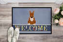 Bull Terrier Red Welcome Doormat Indoor Outdoor 18H X 27W Front Door Mat Rugs for Entryway, Non Slip Washable