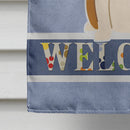 Bull Terrier Red White Welcome House Flag 28x40 Porch Sleeve Pole Decorative Outside Yard Banner Artwork Wall Hanging, Polyester
