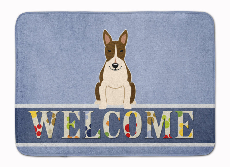 Bull Terrier Dark Brindle Welcome Machine Washable Memory Foam Mat BB5717RUG