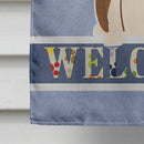 Bull Terrier Brindle Welcome House Flag 28x40 Porch Sleeve Pole Decorative Outside Yard Banner Artwork Wall Hanging, Polyester