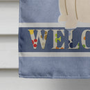 Bull Terrier White Welcome House Flag 28x40 Porch Sleeve Pole Decorative Outside Yard Banner Artwork Wall Hanging, Polyester