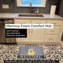 Chow Chow White Welcome Memory Foam Kitchen Mat Machine Washable Anti-Fatigue Cushion Comfort Bath or Kitchen Rug