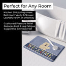 Chow Chow White Welcome Memory Foam Kitchen Mat Machine Washable Anti-Fatigue Cushion Comfort Bath or Kitchen Rug