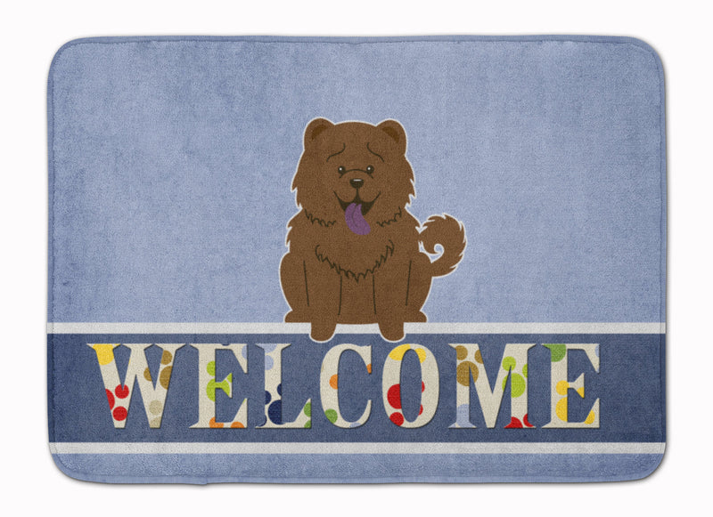 Chow Chow Chocolate Welcome Machine Washable Memory Foam Mat BB5722RUG