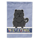 Chow Chow Black Welcome House Flag 28x40 Porch Sleeve Pole Decorative Outside Yard Banner Artwork Wall Hanging, Polyester