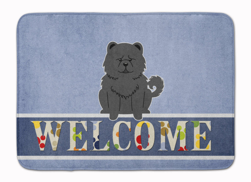 Chow Chow Black Welcome Machine Washable Memory Foam Mat BB5724RUG