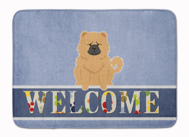 Chow Chow Cream Welcome Machine Washable Memory Foam Mat BB5725RUG