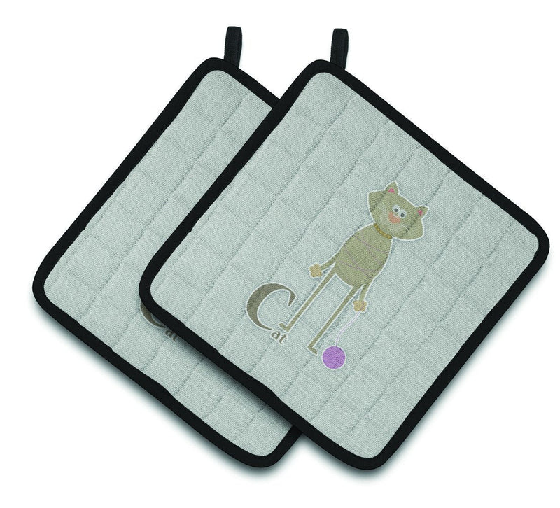 Alphabet C for Cat Pair of Pot Holders BB5728PTHD