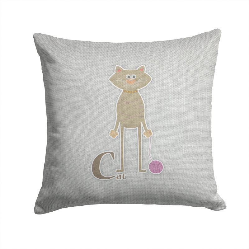 Alphabet C for Cat Fabric Decorative Pillow BB5728PW1414