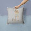 Alphabet D for Dog Throw Pillow - 14x14 Decorative Pillow – Art for Your Home & Patio BB5729PW1414