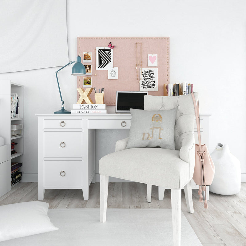 Alphabet D for Dog Throw Pillow - 14x14 Decorative Pillow – Art for Your Home & Patio BB5729PW1414