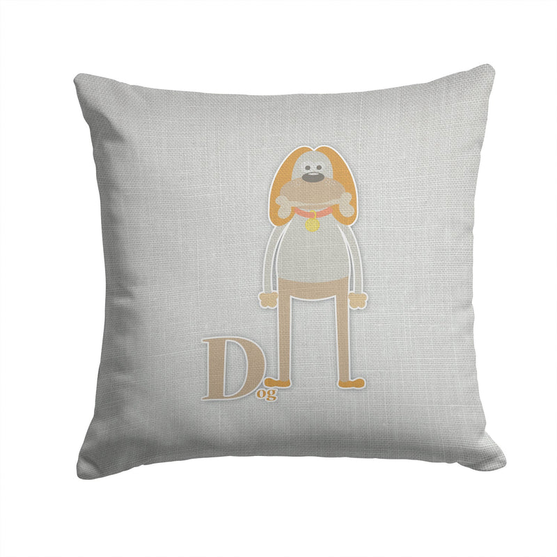 Alphabet D for Dog Throw Pillow - 14x14 Decorative Pillow – Art for Your Home & Patio BB5729PW1414