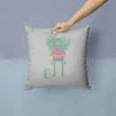 Alphabet E for Elephant Throw Pillow - 14x14 Decorative Pillow – Art for Your Home & Patio BB5730PW1414