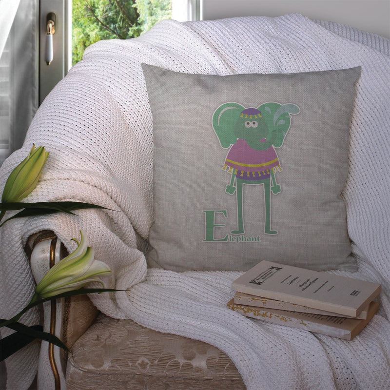 Alphabet E for Elephant Fabric Decorative Pillow BB5730PW1414