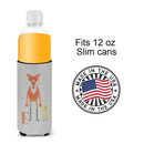 Alphabet F for Fox Slim Can Hugger , Insulated Foam Hugger for 12 oz Slim Cans, Beer Bottles & Water Bottles, Printed in USA