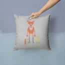 Alphabet F for Fox Throw Pillow - 14x14 Decorative Pillow – Art for Your Home & Patio BB5731PW1414