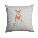 Alphabet F for Fox Throw Pillow - 14x14 Decorative Pillow – Art for Your Home & Patio BB5731PW1414