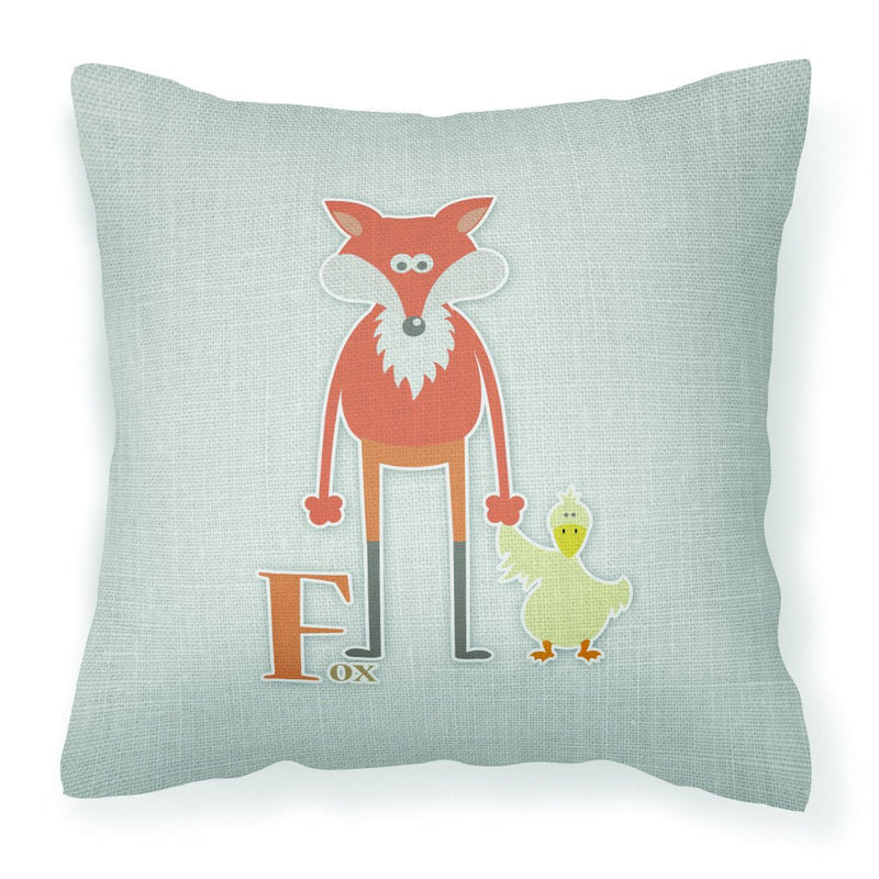 Alphabet F for Fox Fabric Decorative Pillow BB5731PW1818