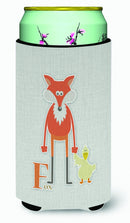 Alphabet F for Fox Tall Boy Hugger Can Cooler Sleeve Machine Washable Drink Collapsible Insulator Beverage Insulated Holder