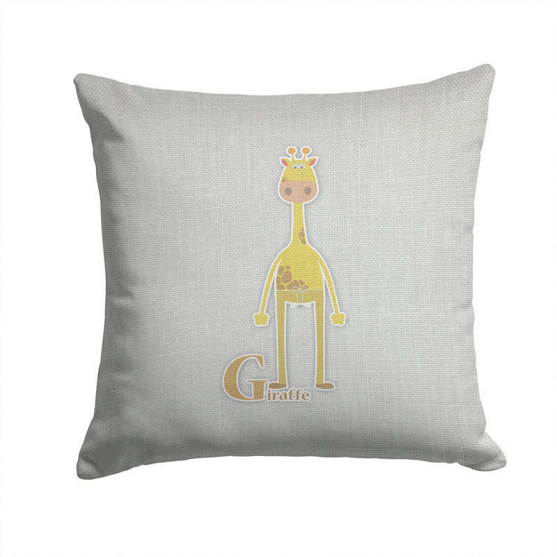 Alphabet G for Giraffe Fabric Decorative Pillow BB5732PW1414