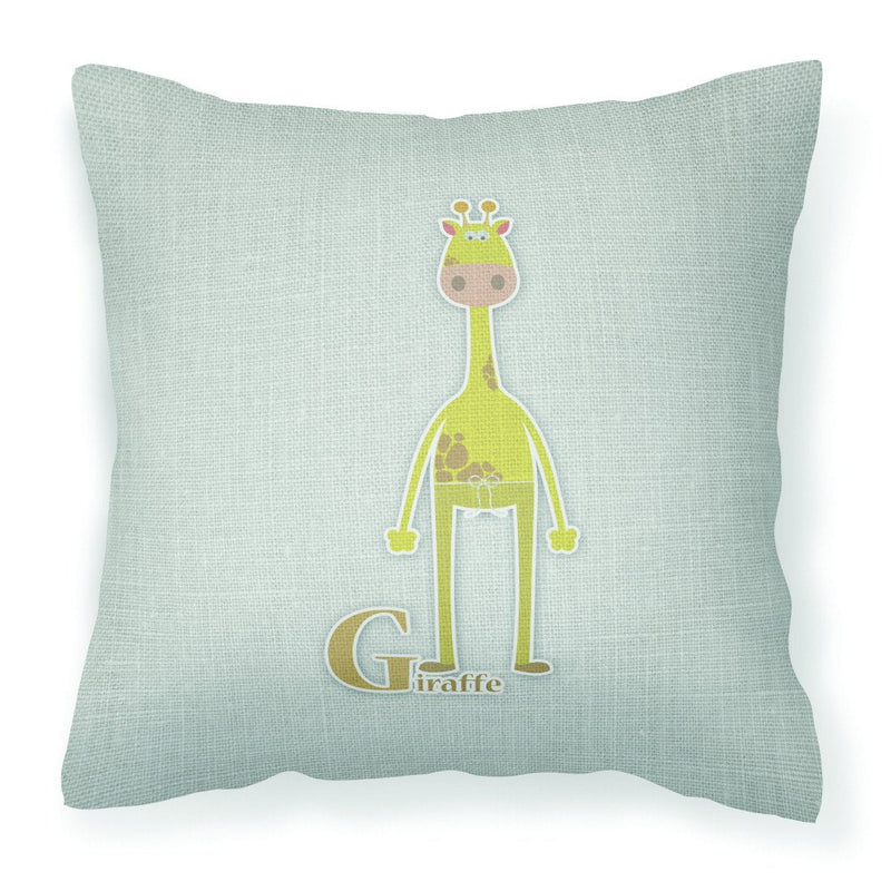 Alphabet G for Giraffe Fabric Decorative Pillow BB5732PW1818