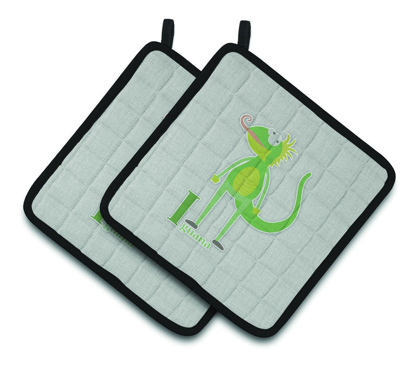 Alphabet I for Iguana Pair of Pot Holders BB5734PTHD