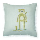 Alphabet J for Jaguar Fabric Decorative Pillow BB5735PW1818