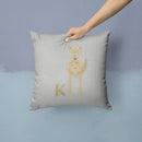 Alphabet K for Kangaroo Throw Pillow - 14x14 Decorative Pillow – Art for Your Home & Patio BB5736PW1414