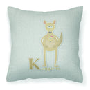 Alphabet K for Kangaroo Fabric Decorative Pillow BB5736PW1818