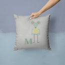 Alphabet M for Mouse Throw Pillow - 14x14 Decorative Pillow – Art for Your Home & Patio BB5738PW1414