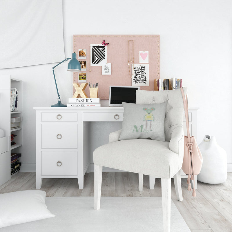 Alphabet M for Mouse Throw Pillow - 14x14 Decorative Pillow – Art for Your Home & Patio BB5738PW1414