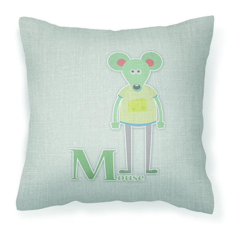 Alphabet M for Mouse Fabric Decorative Pillow BB5738PW1818
