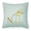 Alphabet N for Nightingale Fabric Decorative Pillow BB5739PW1818