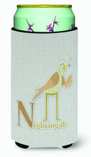 Alphabet N for Nightingale Tall Boy Hugger Can Cooler Sleeve Machine Washable Drink Collapsible Insulator Beverage Insulated Holder