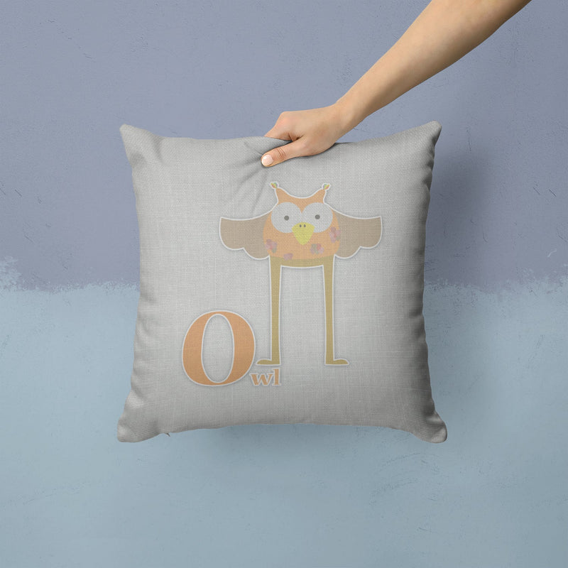 Alphabet O for Owl Throw Pillow - 14x14 Decorative Pillow – Art for Your Home & Patio BB5740PW1414