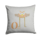 Alphabet O for Owl Throw Pillow - 14x14 Decorative Pillow – Art for Your Home & Patio BB5740PW1414