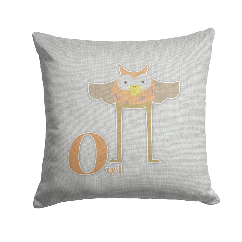 Alphabet O for Owl Throw Pillow - 14x14 Decorative Pillow – Art for Your Home & Patio BB5740PW1414