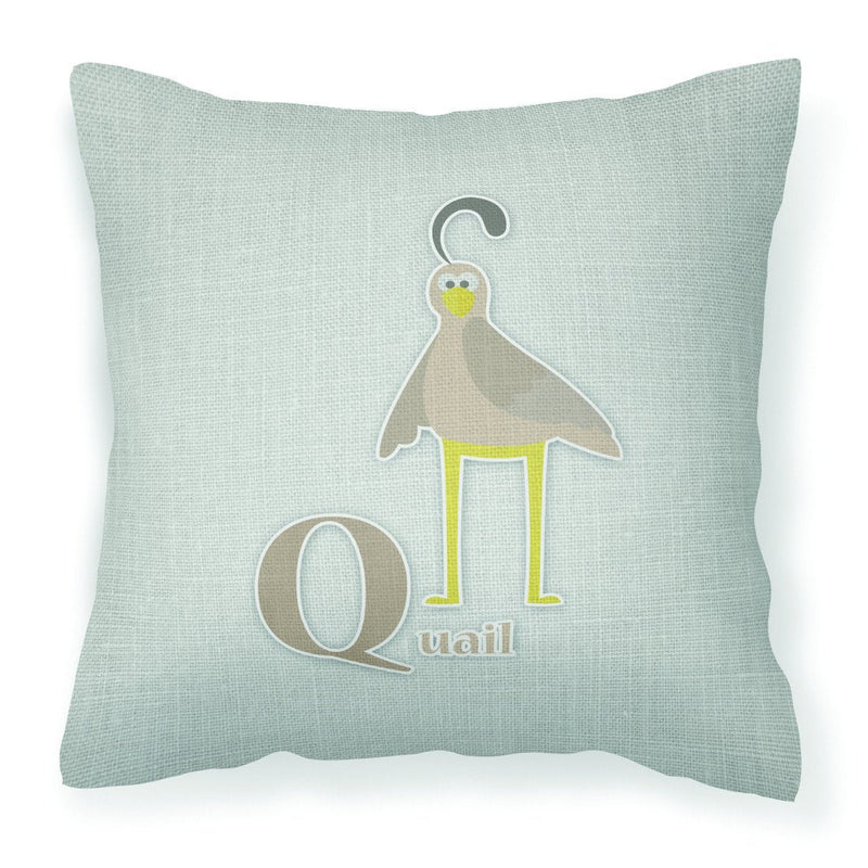 Alphabet Q for Quail Fabric Decorative Pillow BB5742PW1818