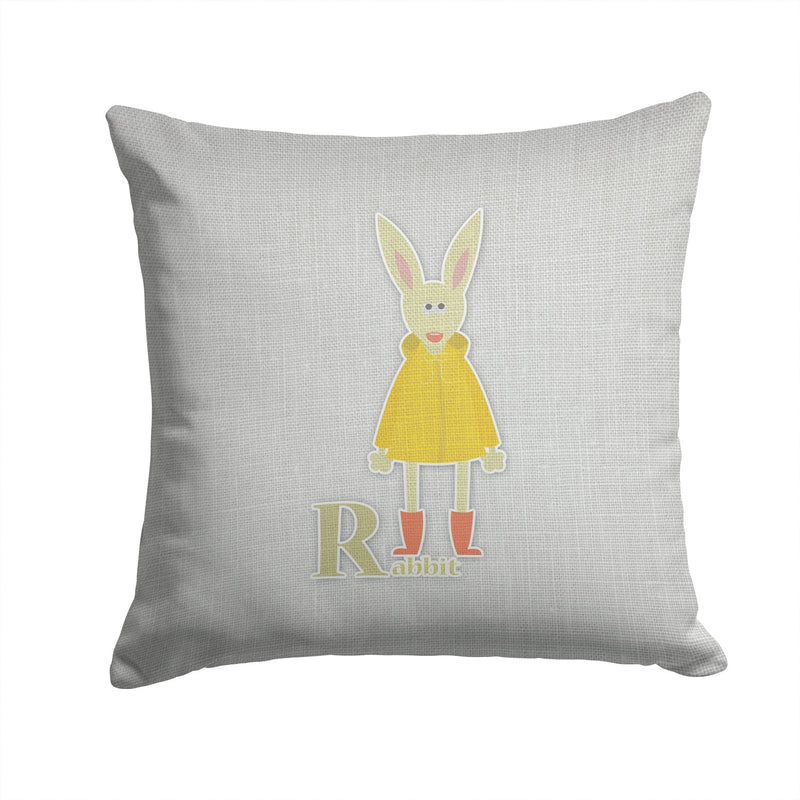 Alphabet R for Rabbit Throw Pillow - 14x14 Decorative Pillow – Art for Your Home & Patio BB5743PW1414