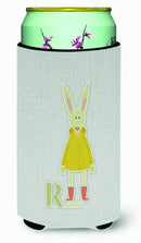 Alphabet R for Rabbit Tall Boy Hugger Can Cooler Sleeve Machine Washable Drink Collapsible Insulator Beverage Insulated Holder