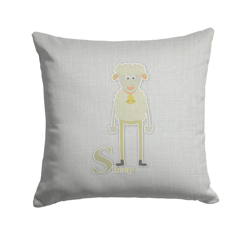 Alphabet S for Sheep Throw Pillow - 14x14 Decorative Pillow – Art for Your Home & Patio BB5744PW1414