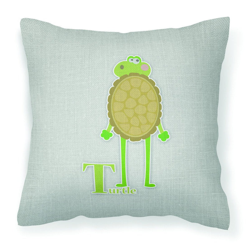 Alphabet T for Turtle Fabric Decorative Pillow BB5745PW1818
