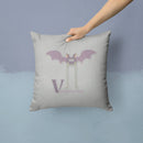 Alphabet V for Vampire Bat Throw Pillow - 14x14 Decorative Pillow – Art for Your Home & Patio BB5747PW1414