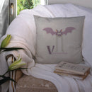 Alphabet V for Vampire Bat Throw Pillow - 14x14 Decorative Pillow – Art for Your Home & Patio BB5747PW1414
